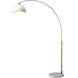 Luna Bella 92 inch 9 watt Weathered Brass and White Arc Floor Lamp Portable Light